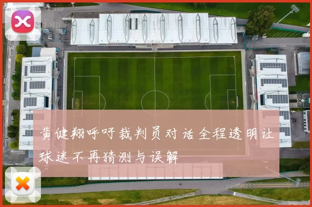 黄健翔呼吁裁判员对话全程透明让球迷不再猜测与误解